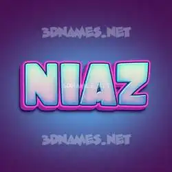 niaz in Phat Purple style - 3D name wallpaper