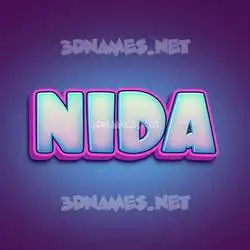 nida in Phat Purple style - 3D name wallpaper