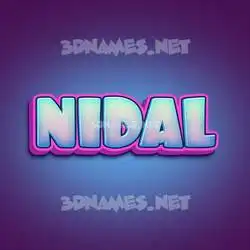 nidal in Phat Purple style - 3D name wallpaper