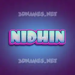 nidhin in Phat Purple style - 3D name wallpaper