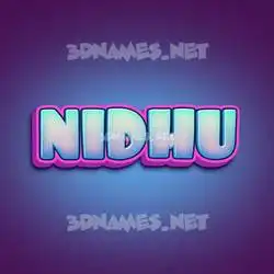 nidhu in Phat Purple style - 3D name wallpaper