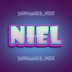 niel in Phat Purple style - 3D name wallpaper