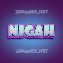 nigah in Phat Purple style - 3D name wallpaper
