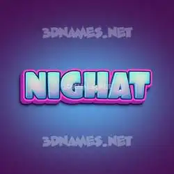 nighat in Phat Purple style - 3D name wallpaper