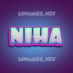 niha in Phat Purple style - 3D name wallpaper