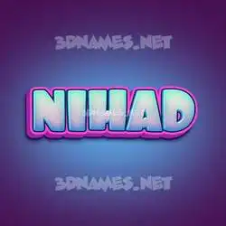 nihad in Phat Purple style - 3D name wallpaper