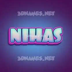 nihas in Phat Purple style - 3D name wallpaper