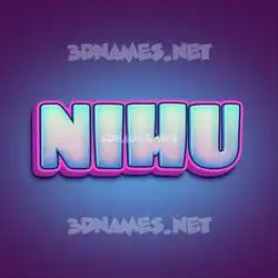 nihu in Phat Purple style - 3D name wallpaper