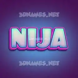 nija in Phat Purple style - 3D name wallpaper