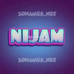 nijam in Phat Purple style - 3D name wallpaper