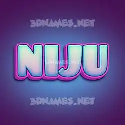 niju in Phat Purple style - 3D name wallpaper