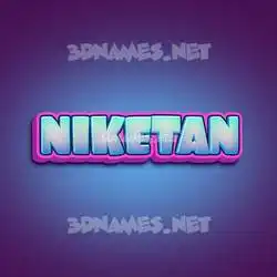 niketan in Phat Purple style - 3D name wallpaper