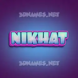 nikhat in Phat Purple style - 3D name wallpaper