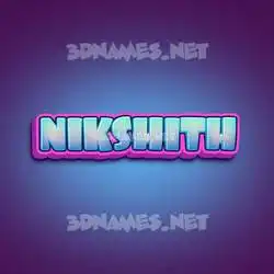 nikshith in Phat Purple style - 3D name wallpaper