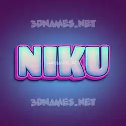 niku in Phat Purple style - 3D name wallpaper