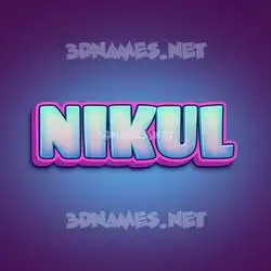 nikul in Phat Purple style - 3D name wallpaper
