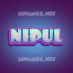 nipul in Phat Purple style - 3D name wallpaper