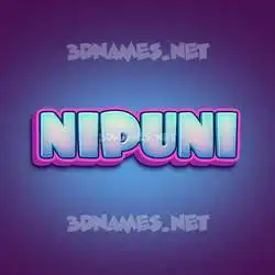 nipuni in Phat Purple style - 3D name wallpaper