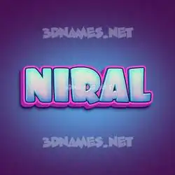 niral in Phat Purple style - 3D name wallpaper