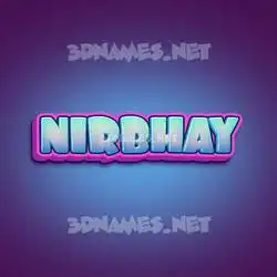 nirbhay in Phat Purple style - 3D name wallpaper