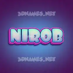 nirob in Phat Purple style - 3D name wallpaper