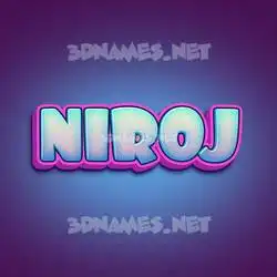 niroj in Phat Purple style - 3D name wallpaper