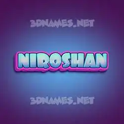 niroshan in Phat Purple style - 3D name wallpaper