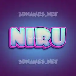 niru in Phat Purple style - 3D name wallpaper