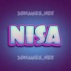 nisa in Phat Purple style - 3D name wallpaper