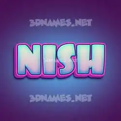 nish in Phat Purple style - 3D name wallpaper