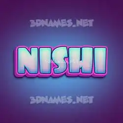 nishi in Phat Purple style - 3D name wallpaper