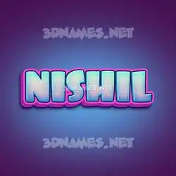 nishil in Phat Purple style - 3D name wallpaper