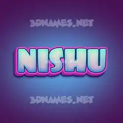nishu in Phat Purple style - 3D name wallpaper