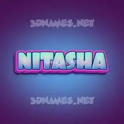 nitasha in Phat Purple style - 3D name wallpaper