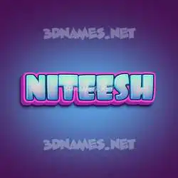 niteesh in Phat Purple style - 3D name wallpaper