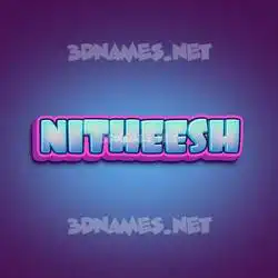 nitheesh in Phat Purple style - 3D name wallpaper
