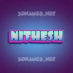 nithesh in Phat Purple style - 3D name wallpaper