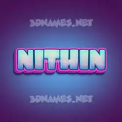 nithin in Phat Purple style - 3D name wallpaper
