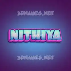 nithiya in Phat Purple style - 3D name wallpaper
