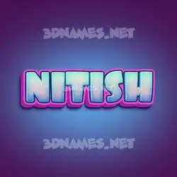 nitish in Phat Purple style - 3D name wallpaper