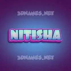 nitisha in Phat Purple style - 3D name wallpaper