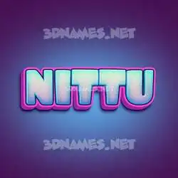 nittu in Phat Purple style - 3D name wallpaper