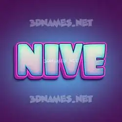 nive in Phat Purple style - 3D name wallpaper