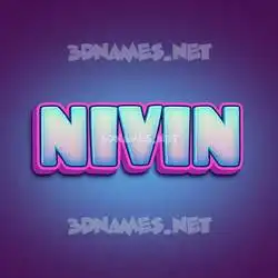 nivin in Phat Purple style - 3D name wallpaper