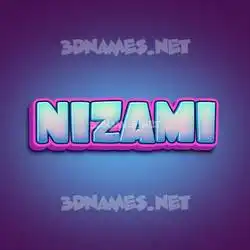 nizami in Phat Purple style - 3D name wallpaper