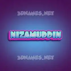 nizamuddin in Phat Purple style - 3D name wallpaper