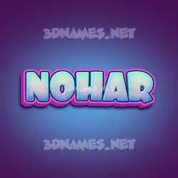 nohar in Phat Purple style - 3D name wallpaper