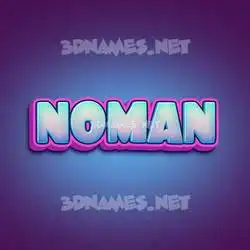 noman in Phat Purple style - 3D name wallpaper