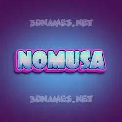 nomusa in Phat Purple style - 3D name wallpaper