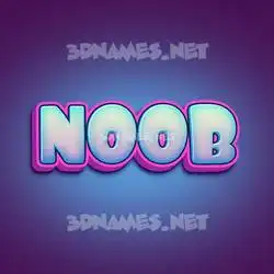 noob in Phat Purple style - 3D name wallpaper